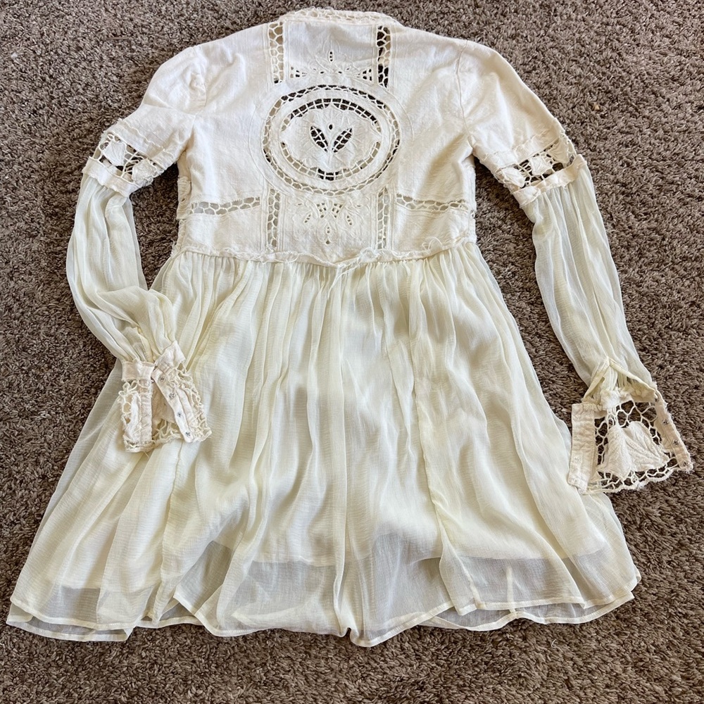 Free People | In Dreamland Cutwork Dress in Ivory | Size Small - Picture 4 of 7